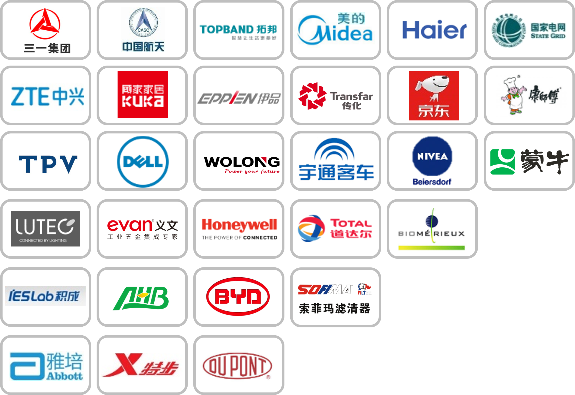 达睿咨询主要客户Logo墙